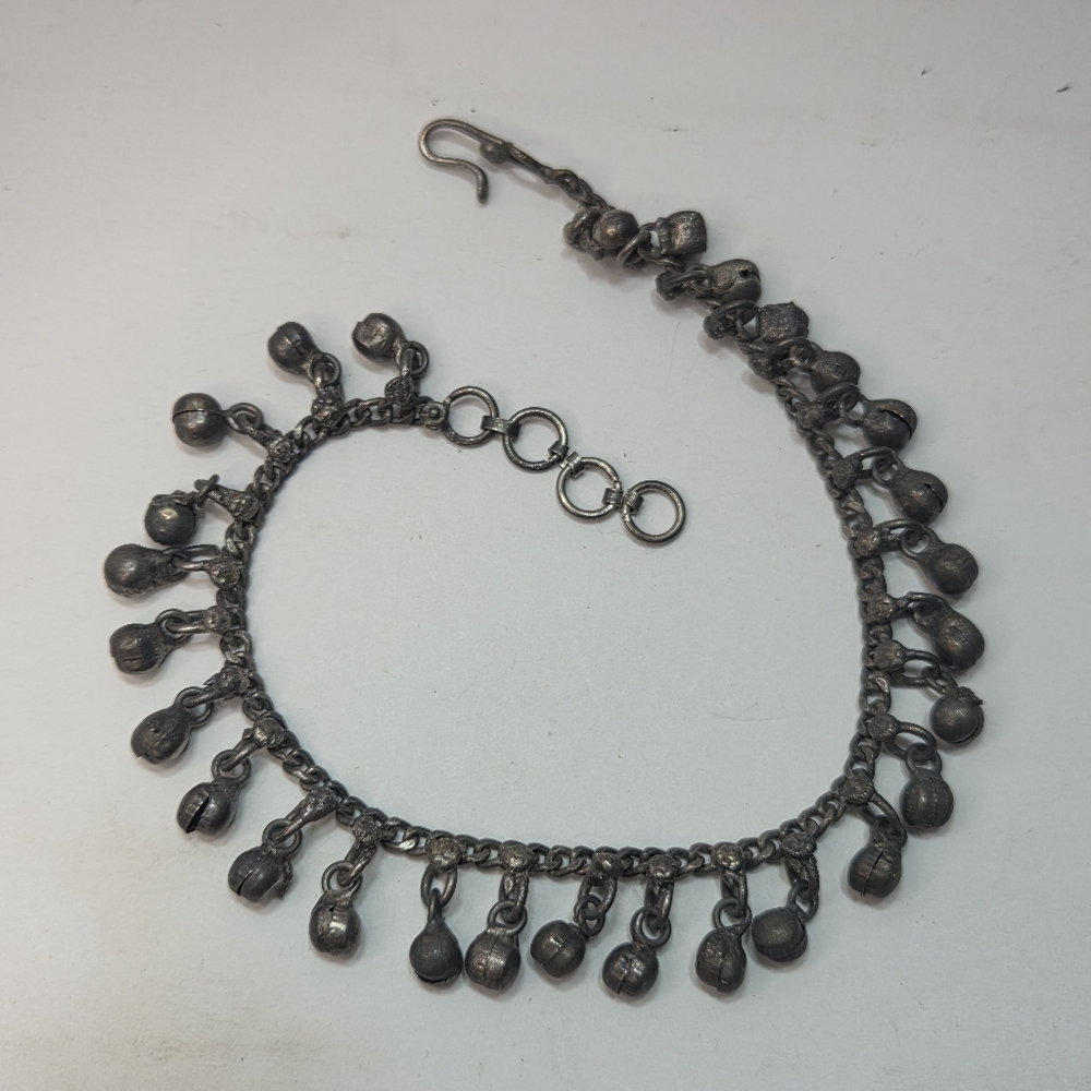 Garba Jewelry ankle Arm bracelet vintage indian Festival Silver Tone